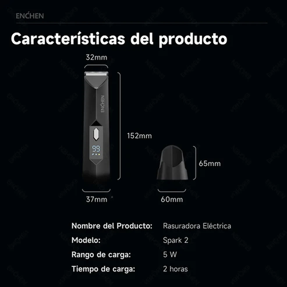 Enchen SPARK 2 - Recortadora Multifuncional Intimo - Imagen 7
