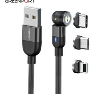 Cable Carga Magnético 3a 540 Micro Usb + Tipo-c + Ios /2 Mts