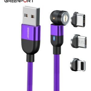 Cable Carga Magnético 3a 360 + 180 Micro Usb + Tipo-c + Ios