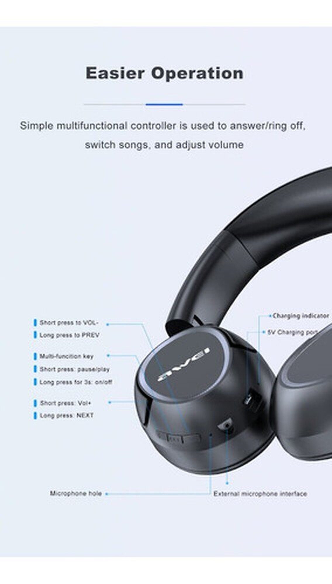 Audifonos Inalambricos Estereo A770bl Headphones - Imagen 5