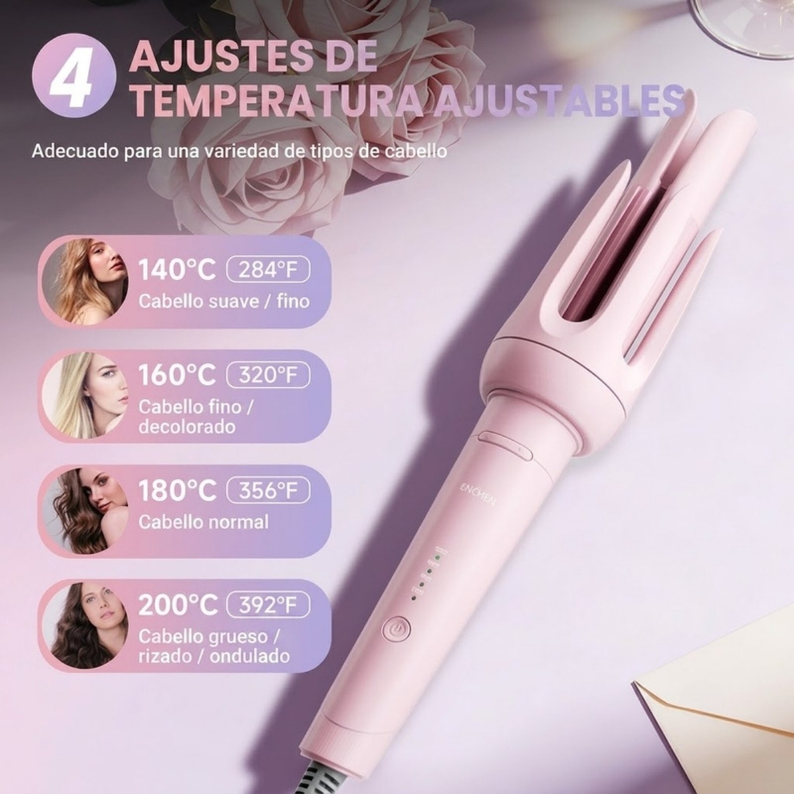 Rizador de Cabello Enchen H5 - Rosado - Imagen 8
