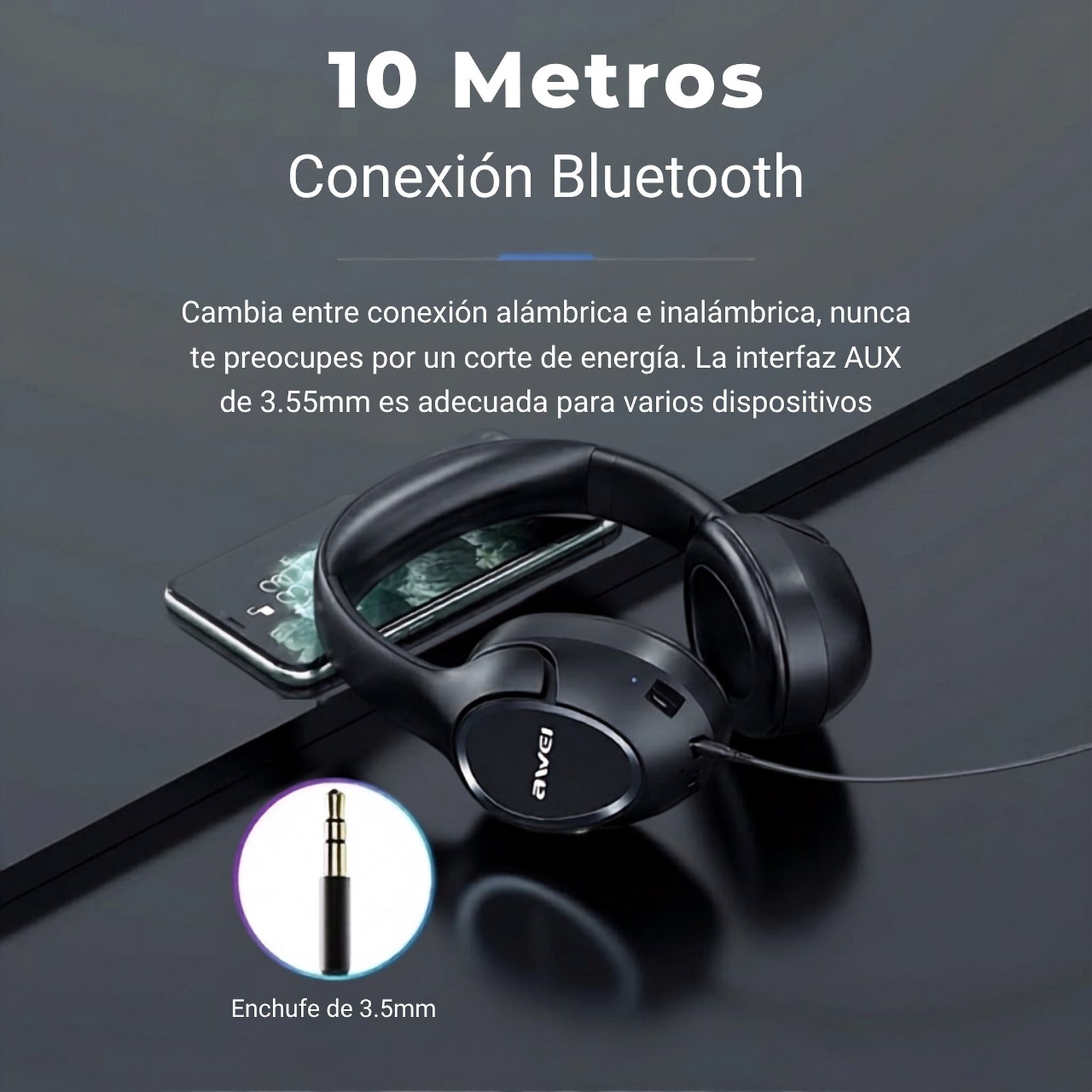 Audifonos Inalambricos Estereo A770bl Headphones - Imagen 3