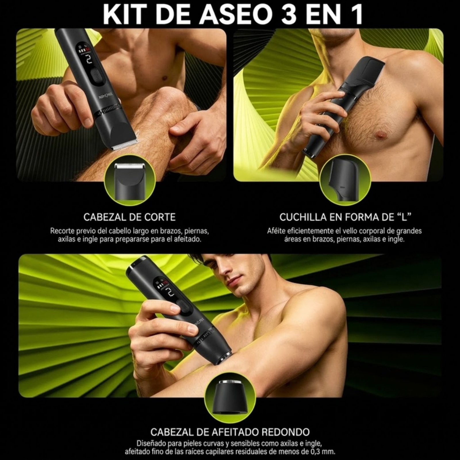 Depiladora multifuncional Enchen A7 Plus - Negro - Imagen 2