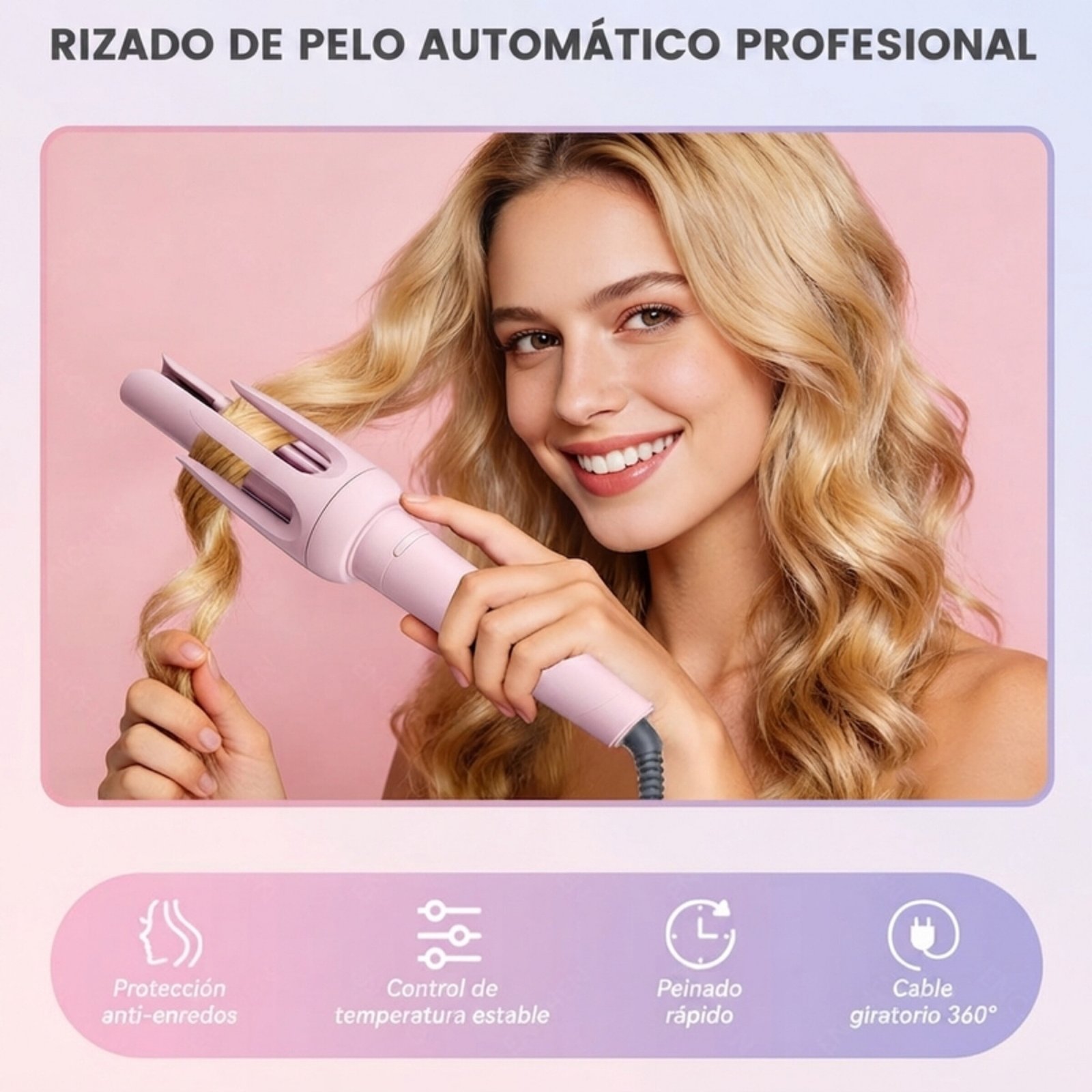 Rizador de Cabello Enchen H5 - Rosado - Imagen 3