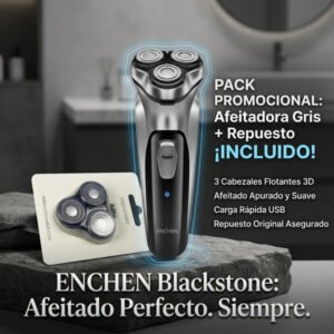 Pack: 1x Afeitadora Blackstone Enchen - Gris + 1x Afeitadora Blackstone Xiaomi Enchen - Repuesto - Gris oscuro / Pack 1.