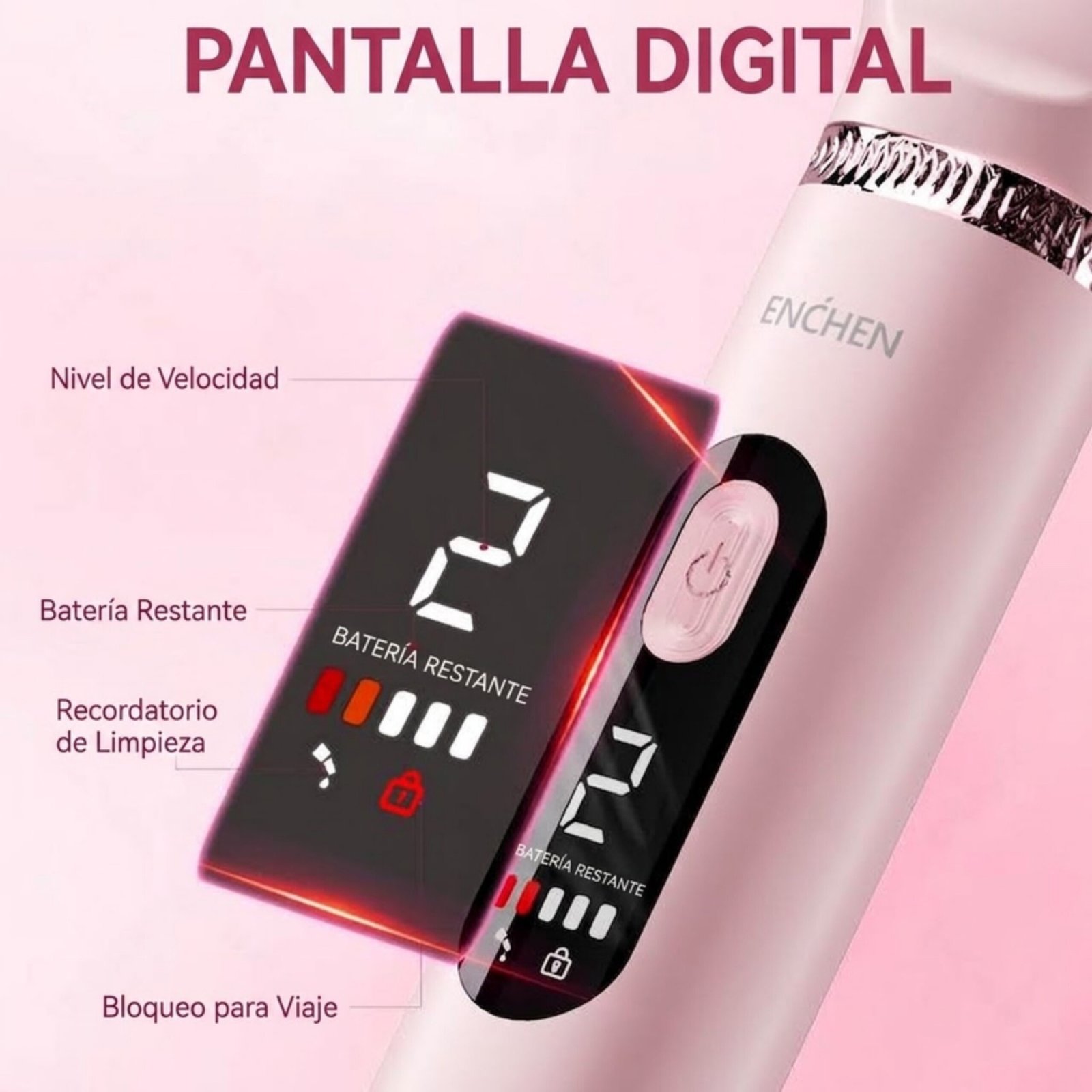 Depiladora multifuncional Enchen A7 Plus - Rosado - Imagen 6