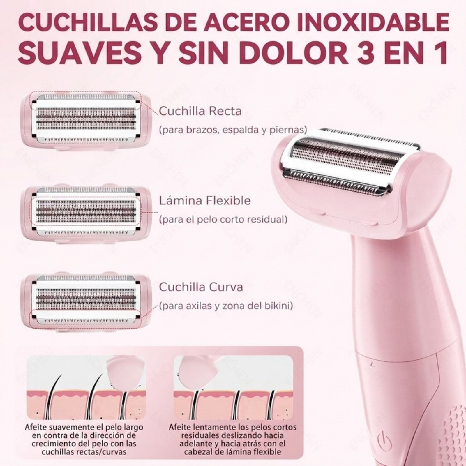 Depiladora electrica multifuncional Enchen A2 Plus - Imagen 7