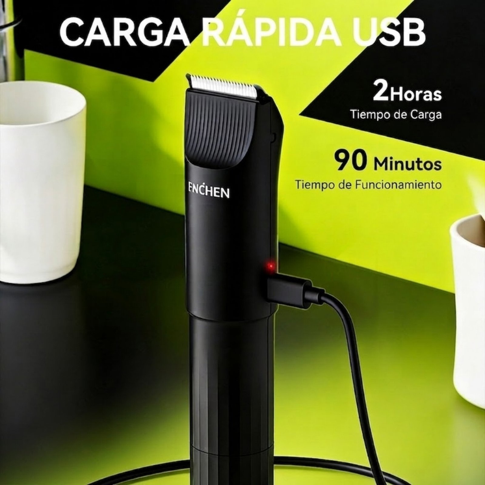 Recortadora de vello corporal y bikini electrica 2 en 1 Enchen A6 - Negro - Imagen 8