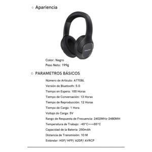 Audifonos Inalambricos Estereo A770bl Headphones