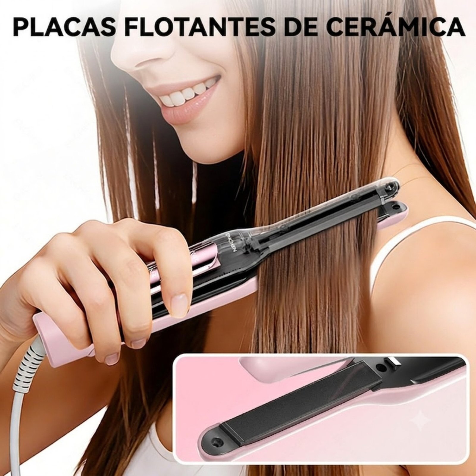Plancha alisadora de cabello Enchen H10 - Rosado - Imagen 5