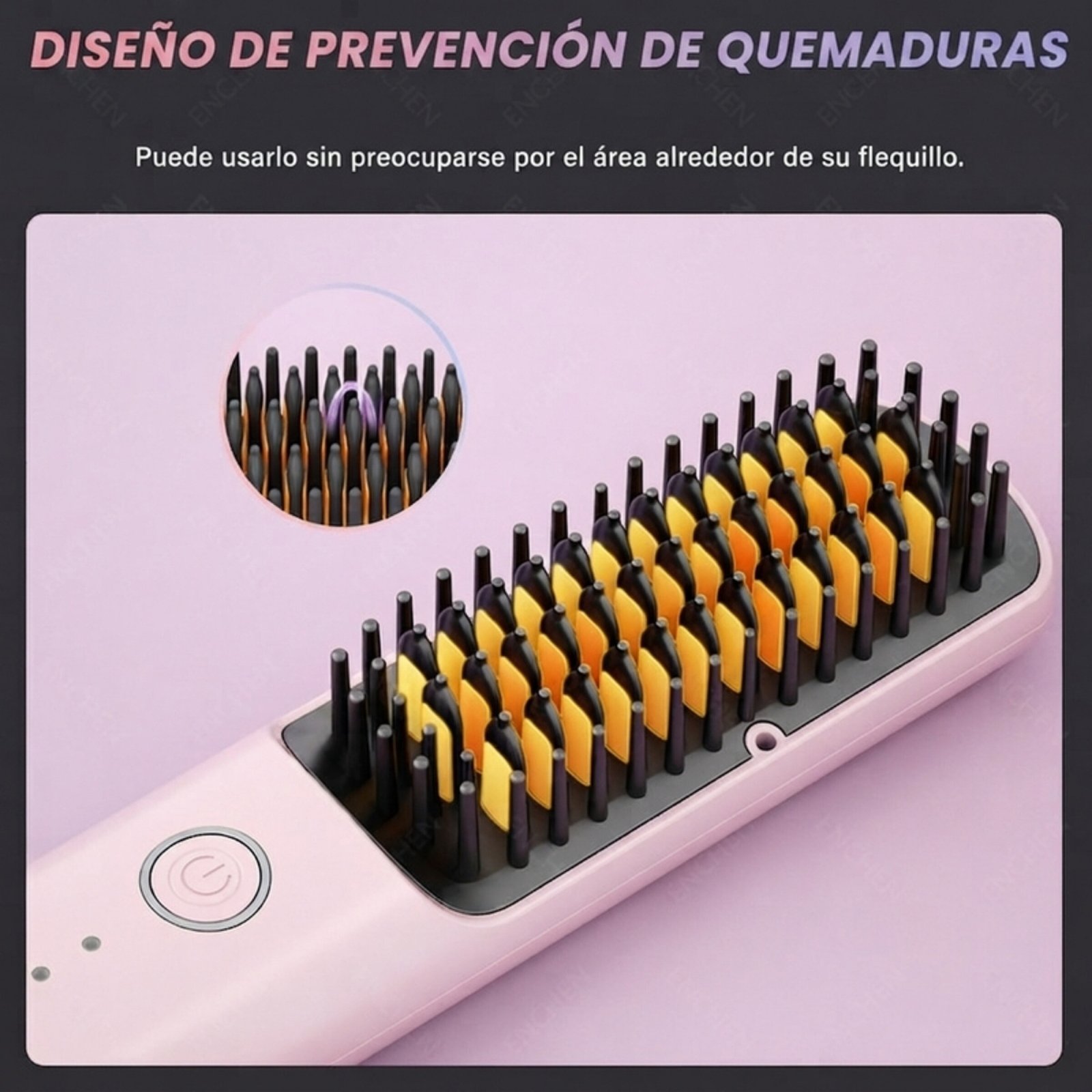 Peine alisador de cabello Enchen H6 - Rosado - Imagen 8