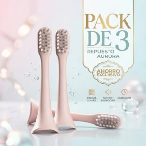 Pack X 3 / Repuesto Cepillo Electrico Sonico - Aurora T + Rosado