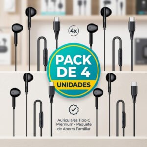 (pack X 4) Auriculares Awei Pc-1t Alambricos (tipo C) Negro