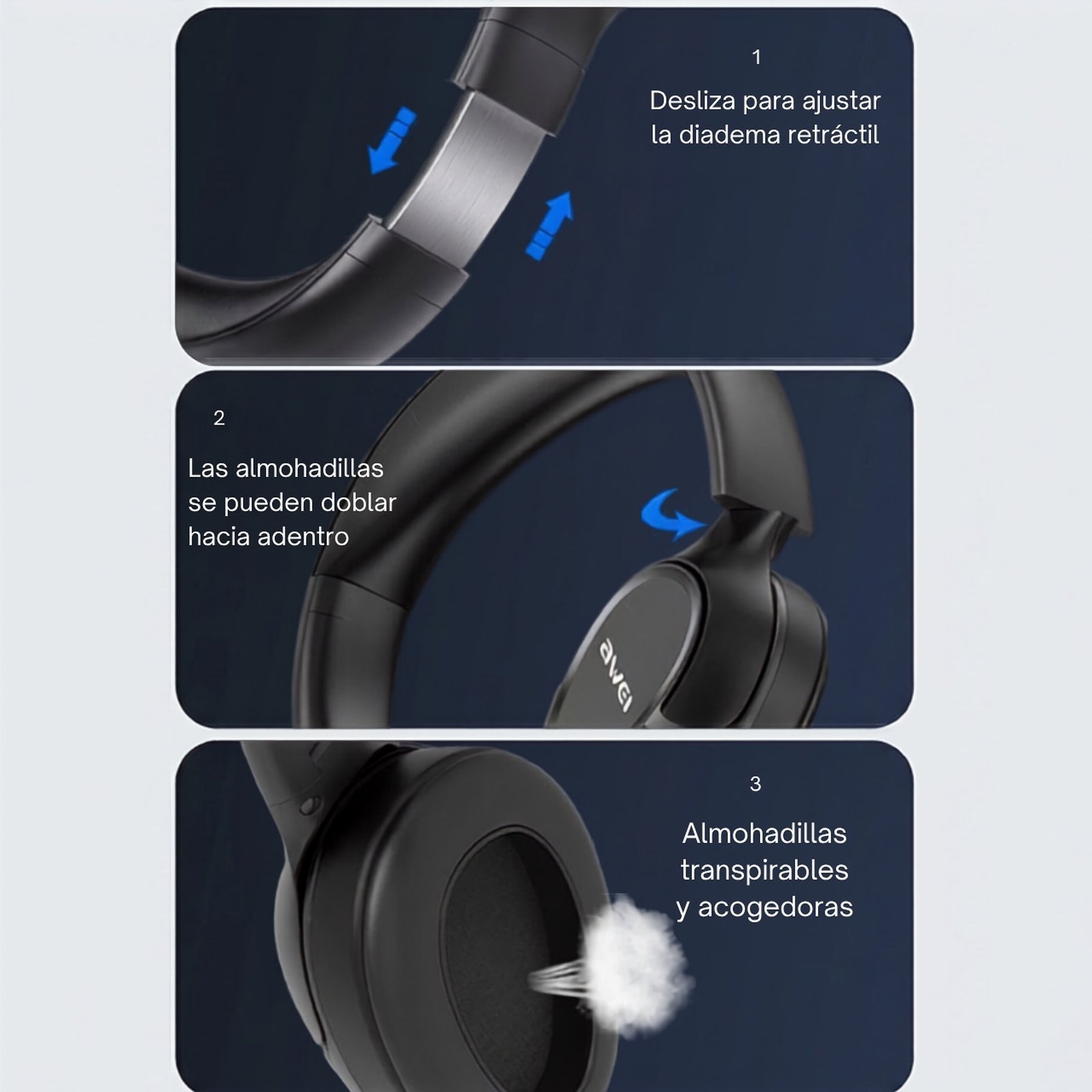 Audifonos Inalambricos Estereo A770bl Headphones - Imagen 4
