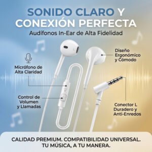 (pack X 4) Auriculares Awei Pc-7 Alambricos Blanco