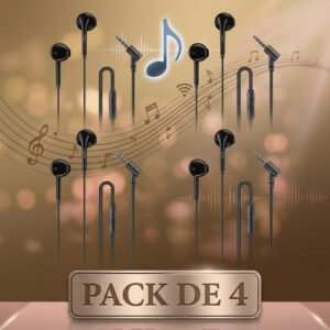 (pack X 4) Auriculares Awei Pc-7 Alambricos Negro
