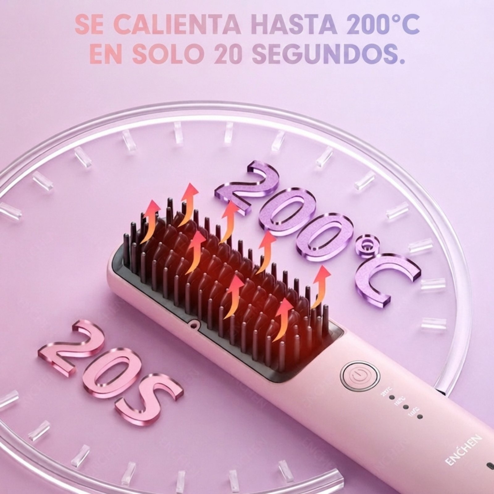 Peine alisador de cabello Enchen H6 - Rosado - Imagen 7