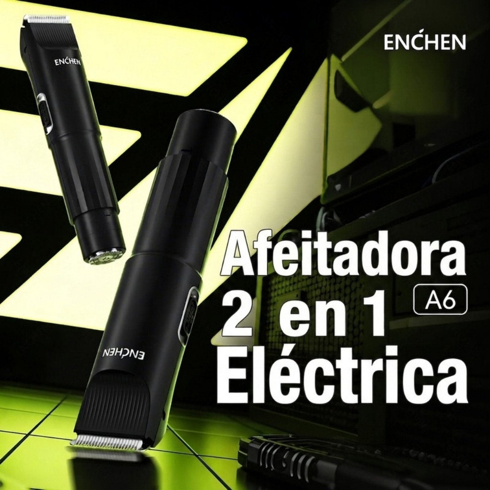 Recortadora de vello corporal y bikini electrica 2 en 1 Enchen A6 - Negro - Imagen 2