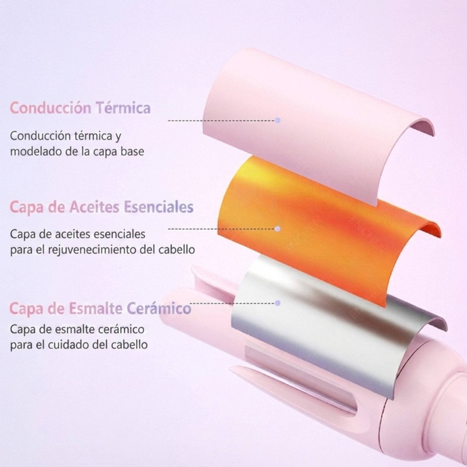 Rizador de Cabello Enchen H5 - Rosado - Imagen 4