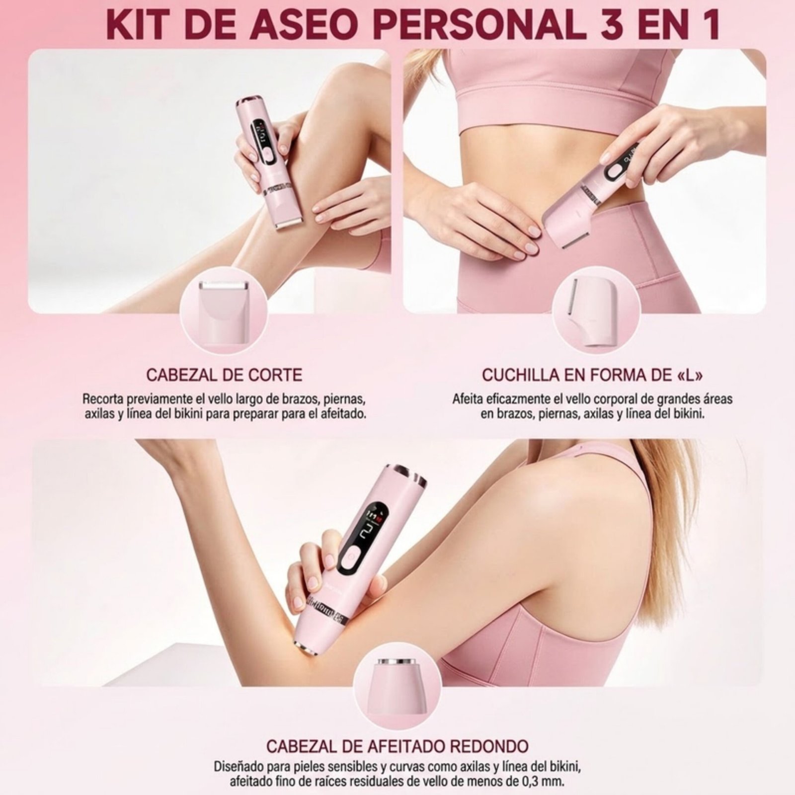 Depiladora multifuncional Enchen A7 Plus - Rosado - Imagen 2